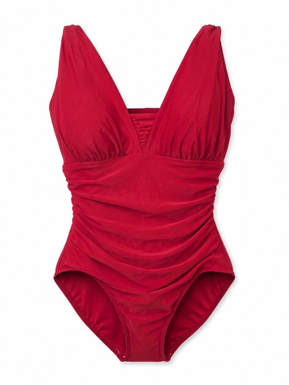 Lands’ End Red Tummy Control One Piece Swimsuit Size 14P Petite
